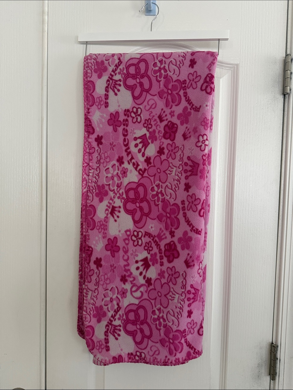 Pink Floral Princess Fleece Blanket
